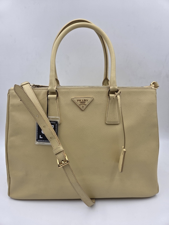 Prada Handbags - Prada Galleria Large Saffiano Leather Travertine Stone, Auth, w/COA